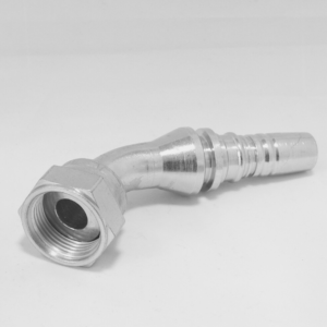 Terminal Codo 45° HG (UN, asiento ORFS) x Espiga para manguera hidráulica